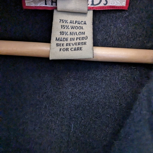 Beyond Threads Vest Alpaca Wool Blue Black  Zip Womens L Cabincore Outdoor Warm - Picture 3 of 11